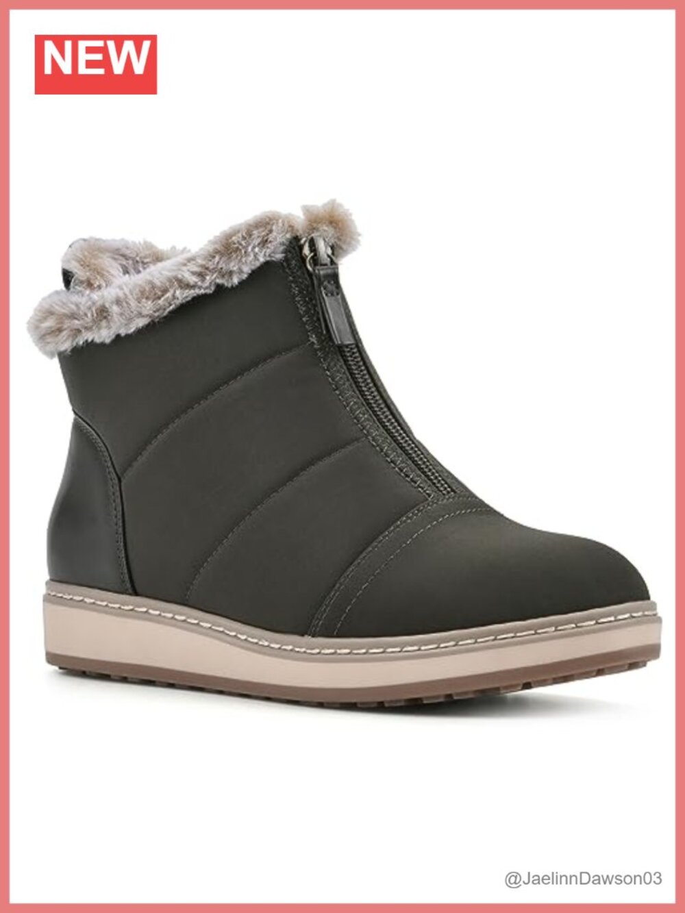 Faux Fur Lined Water Resistant Puffer Ankle Booties
